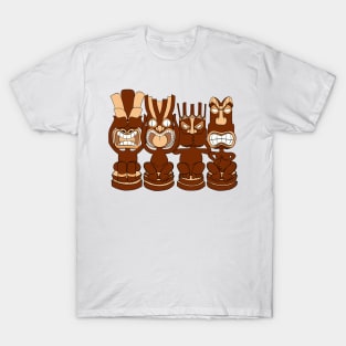 Funny Tiki Totem Haka tribal heads T-Shirt